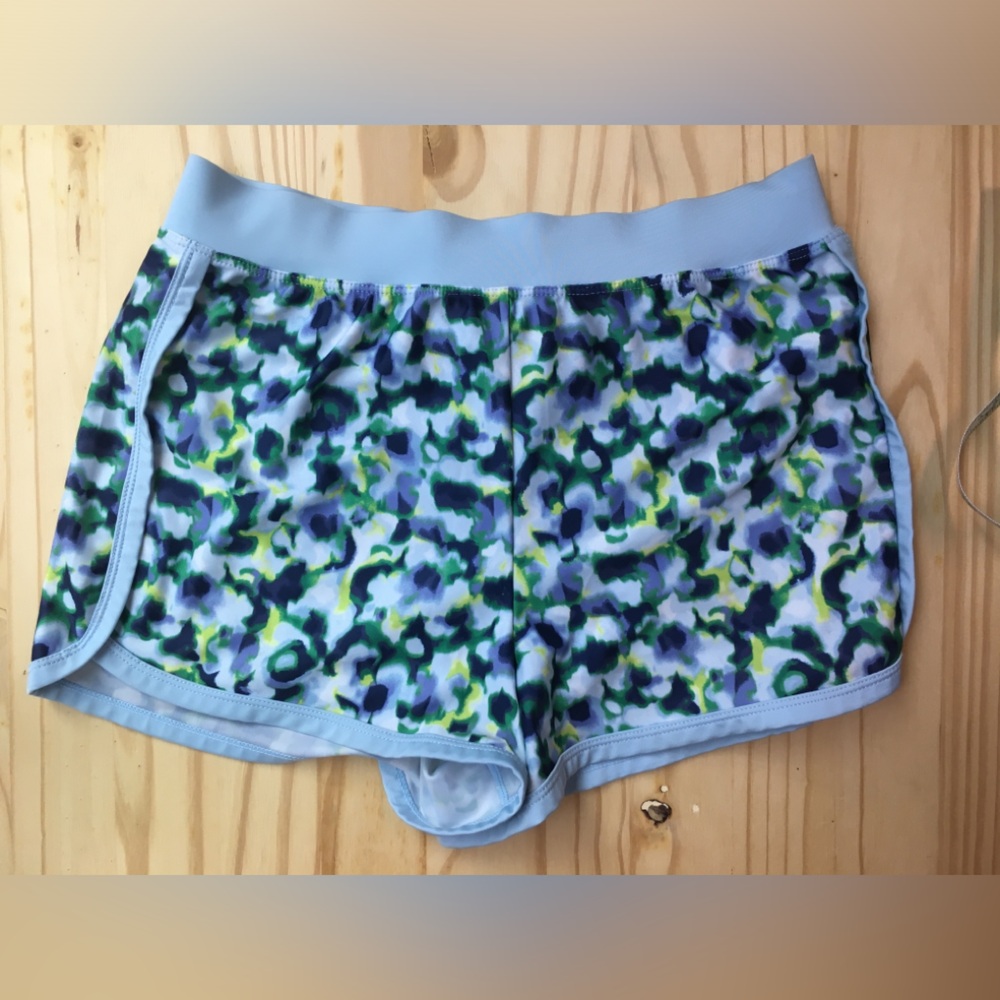 Light Blue Patterned Women's Athletic Shorts gym dance cheerleader Ideology